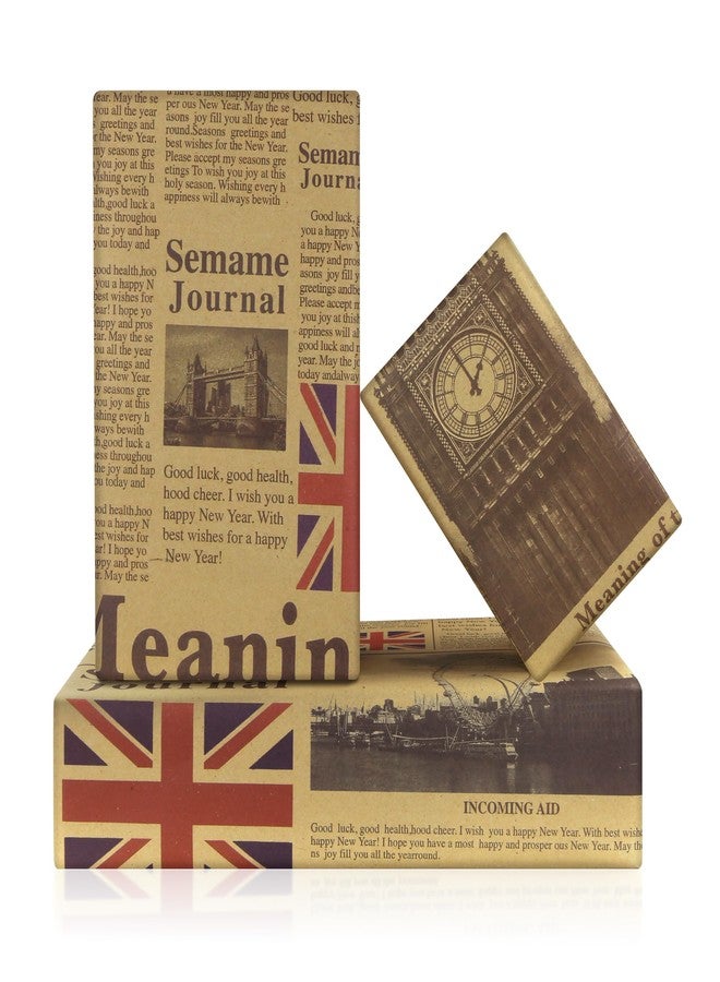 Geluode Vintage London Wrapping Paper, 4 Sheets British London Big Ben Design Kraft Wrapping Paper 20x28 inches, Kraft Traveller Gift Wrap Folded Flat for Birthday or National Day - Image 1